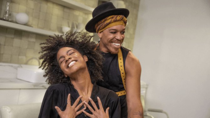 Ebonee Davis and Vernon Francois para Kérastase
